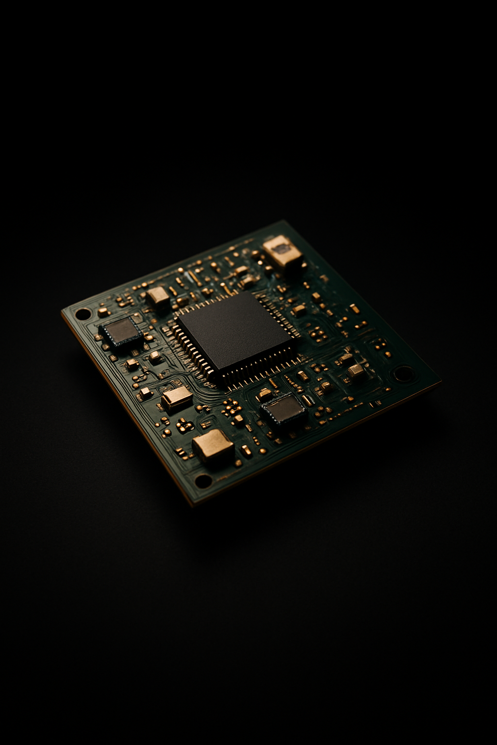 Microwave electronic control board on dark backdrop with focused lighting, circuit board repair service, microwave diagnostics, Okhchu Appliance Repair Charlotte NC.